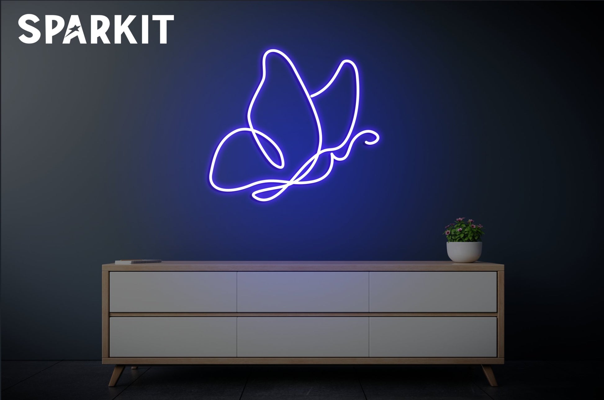 OneLine Butterfly - Sparkit neon signs