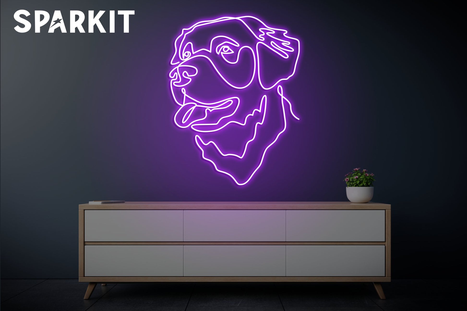 Oneline Dog - Sparkit neon signs