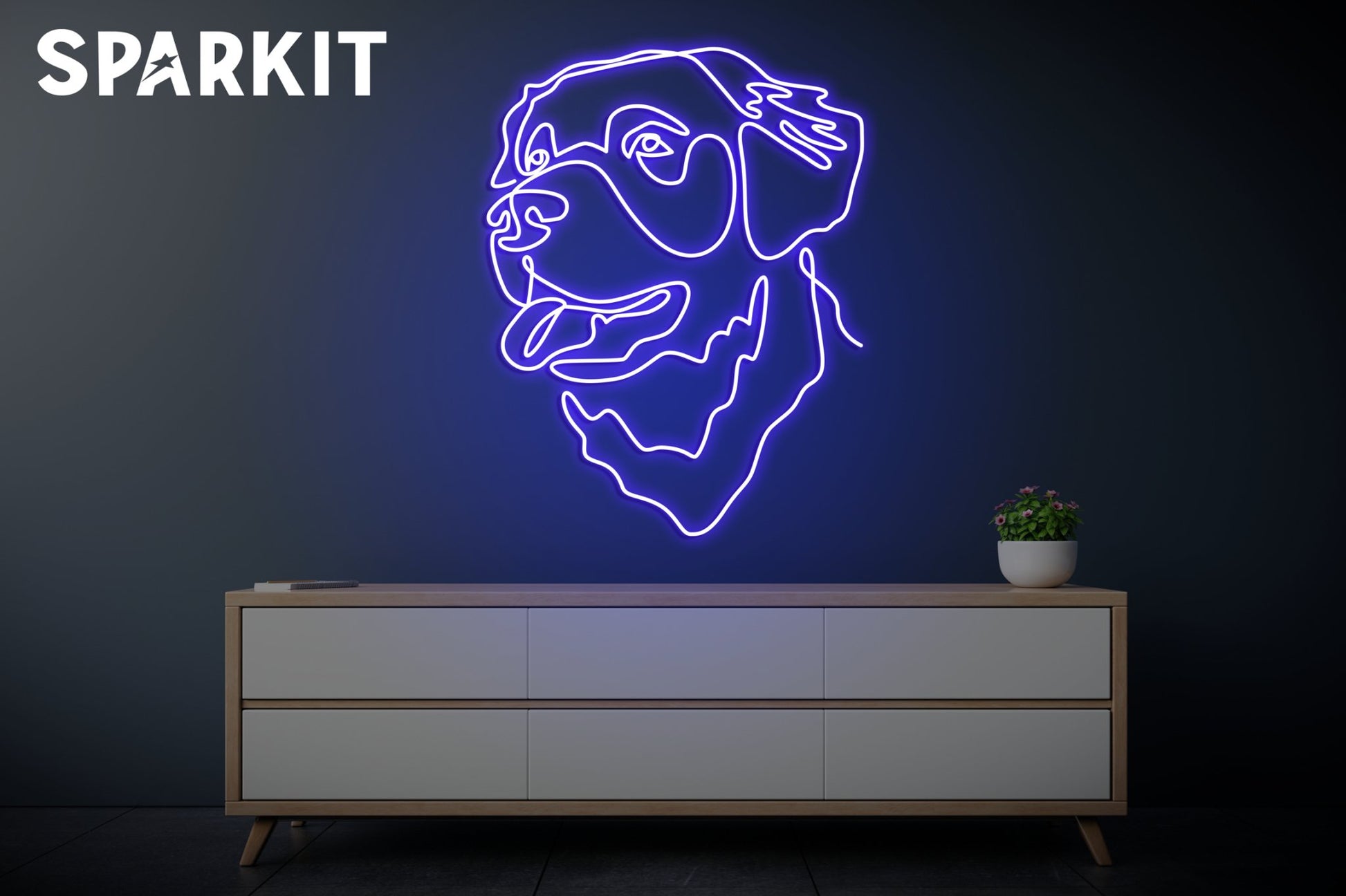 Oneline Dog - Sparkit neon signs