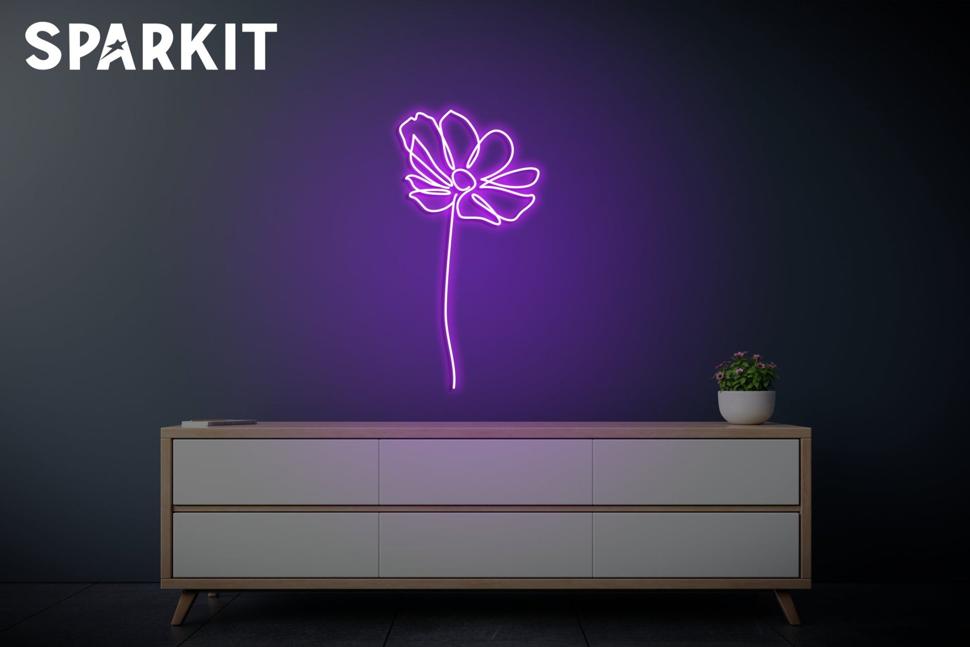 OneLine flower - Sparkit neon signs