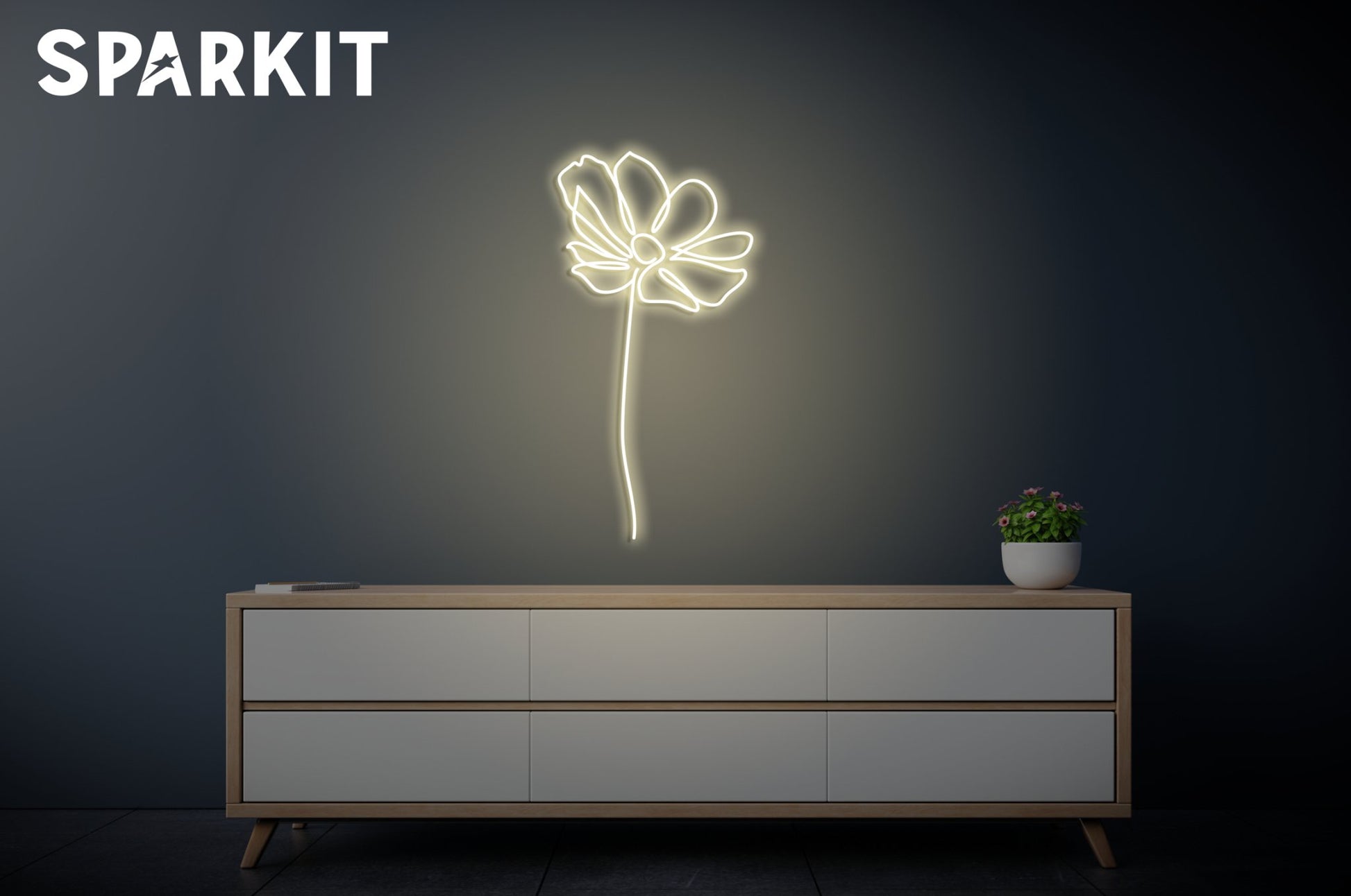 OneLine flower - Sparkit neon signs