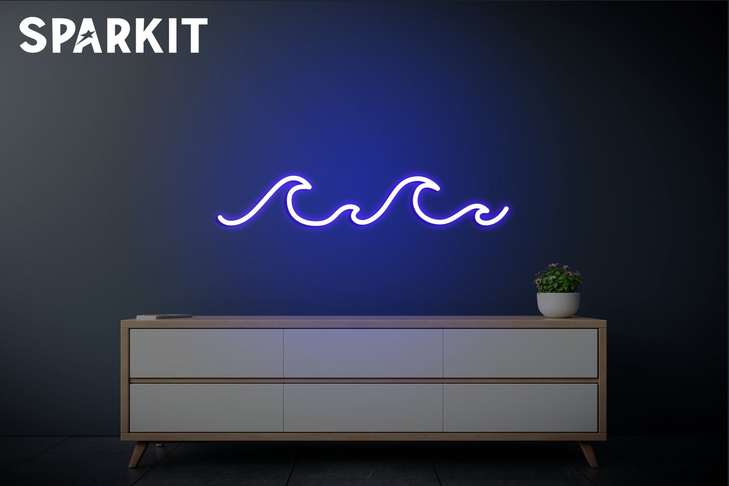 OneLine waves - Sparkit neon signs