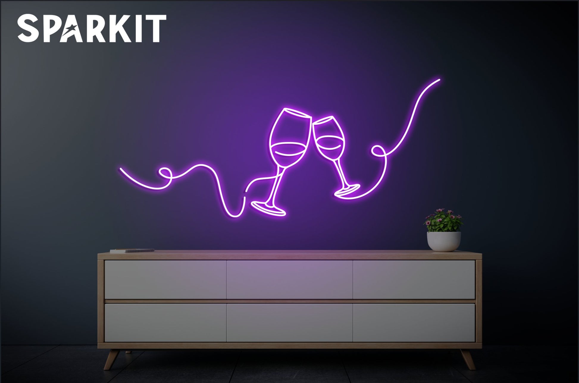 OneLine Wine - Sparkit neon signs